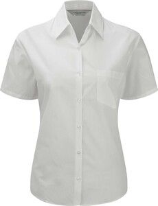 Russell Collection RU937F - Ladies Short Sleeve Pure Cotton Easy Care Poplin Shirt