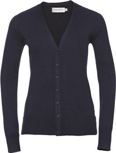 Russell Collection RU715F - Ladies' V-Neck Knitted Cardigan French Navy