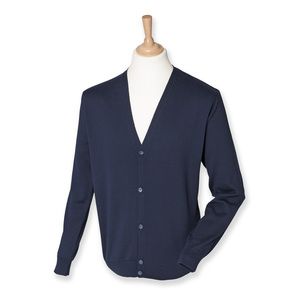 Henbury HB722 - V-button cardigan Navy