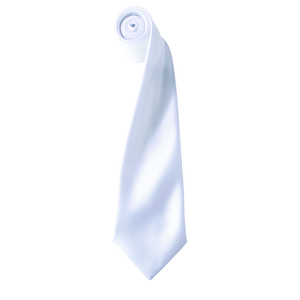 Premier PR750 - 'Colours' Satin Tie White