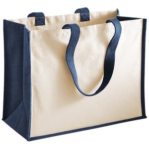 Westford mill WM422 - Classic Burlap Shopping Bag Navy