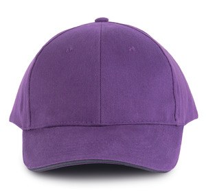 K-up KP011 - ORLANDO - MEN'S 6 PANEL CAP Purple / Dark Grey