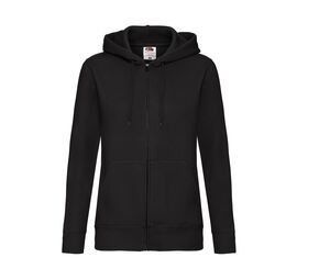 Fruit of the Loom SC62118 - Lady Fit Zip Hooded Sweat (62-118-0) Black/Black