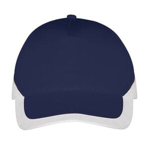 SOL'S 00595 - Booster Five Panel Contrasted Cap French marine / Blanc