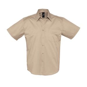SOL'S 16080 - Brooklyn Short Sleeve Cotton Twill Men's Shirt Beige
