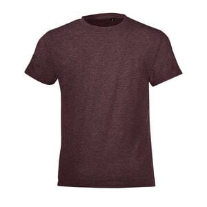 SOL'S 01183 - REGENT FIT KIDS Kids' Round Neck T Shirt Heather oxblood