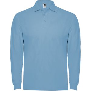 Roly PO6635 - ESTRELLA L/S Long-sleeve polo shirt with ribbed collar and cuffs Sky Blue