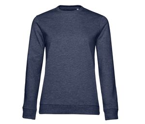 B&C BCW02W - Round neck sweatshirt Heather Navy