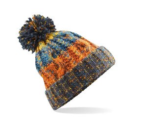 Beechfield BF486 - Corkscrew beanie with pompom Retro Blues