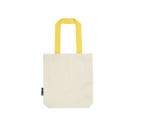 Neutral O90002 - Shopping bag with contrasting handles Nature / Yellow