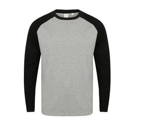 SF Men SF271 - Baseball Long-Sleeved T-Shirt Heather Grey/ Black