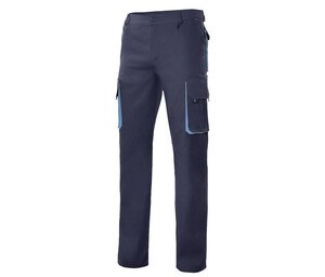 VELILLA V3004 - TWO-TONE MULTI-POCKET PANTS Navy / Sky Blue