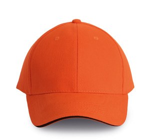 K-up KP011 - ORLANDO - MEN'S 6 PANEL CAP Spicy Orange / Dark Grey