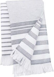 Kariban K132 - Fouta striped with fringes Striped White / Smoke