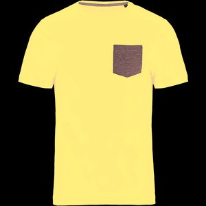 Kariban K375 - Organic cotton T-shirt with pocket detail Navy / Grey Heather