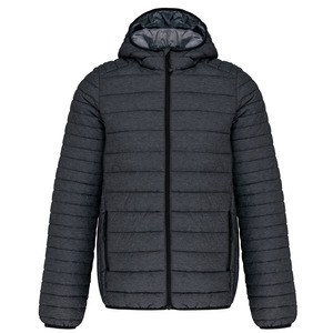 Kariban K6110 - Men's lightweight hooded down jacket Marl Dark Grey