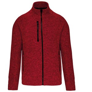 Kariban K9106 - Men's mottled zipped jacket Red Melange