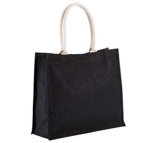 Kimood KI0219 - JUTE BEACH BAG Black