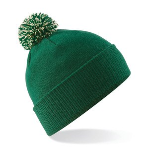 Beechfield B450 - Snowstar® beanie Bottle Green / Off White