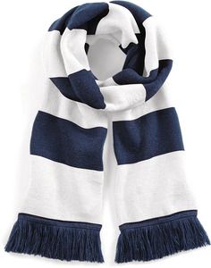 Beechfield B479 - Stadium striped men's scarf French Navy / White