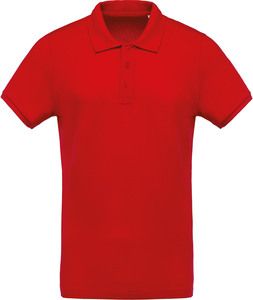Kariban K209 - Men's short-sleeved organic piqué polo shirt Red