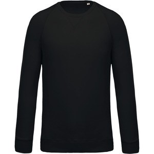 Kariban K480 - Men's organic round neck sweatshirt with raglan sleeves Black