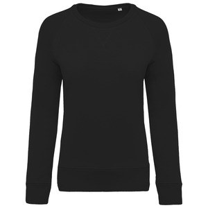 Kariban K481 - Women's organic round neck sweatshirt with raglan sleeves Black