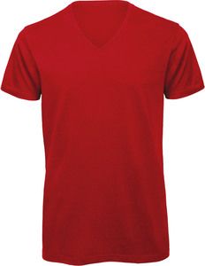 B&C CGTM044 - Men's Organic Inspire V-neck T-shirt Red