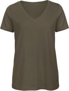 B&C CGTW045 - Women's Organic Inspire V-Neck T-Shirt Khaki