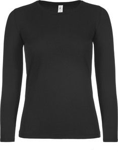 B&C CGTW06T - Women's long sleeve t-shirt #E150 Black
