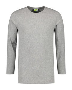 Lemon & Soda LEM1265 - T-shirt Crewneck cot/elast LS for him Grey Heather