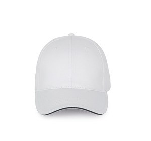 K-up KP191 - Cap with contrasting sandwich visor - 6 panels White / Navy