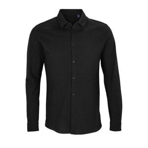 NEOBLU 03777 - Basile Men Cotton Piqué Shirt Deep Black