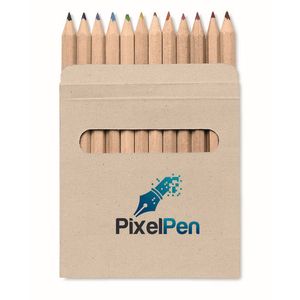 GiftRetail IT1047 - ARCOLOR 12 coloured pencils set Brown