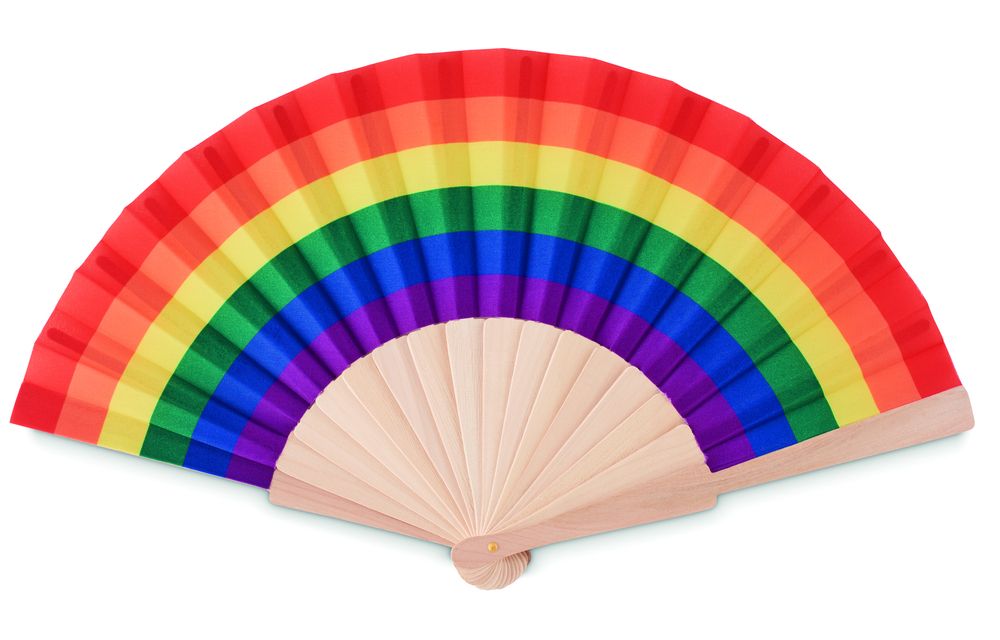 GiftRetail MO6446 - BOWFAN Rainbow wooden hand fan