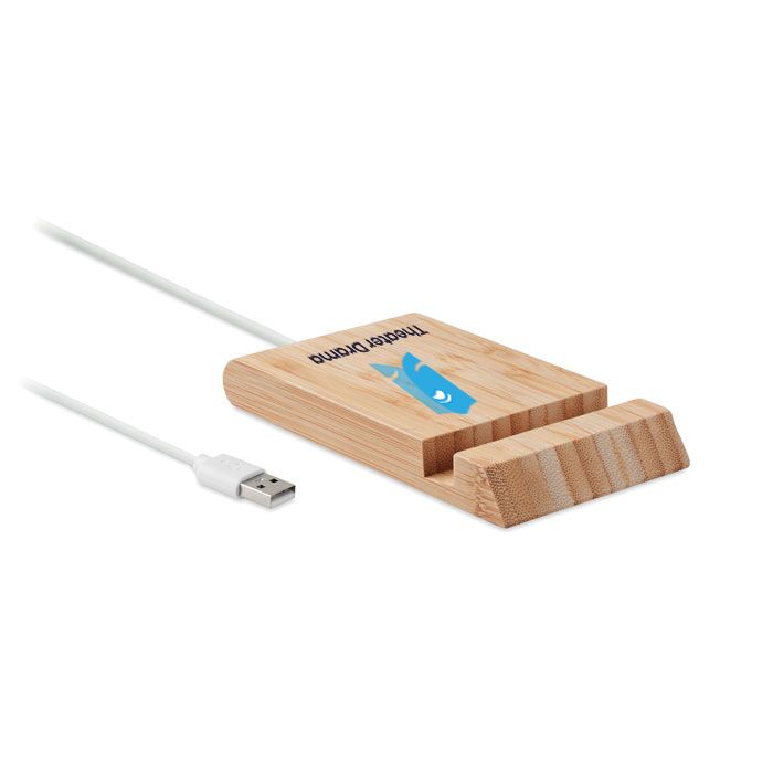 GiftRetail MO6453 - ODOS Bamboo wireless charger 10W