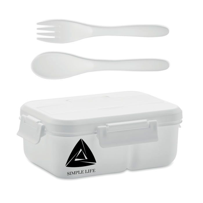 GiftRetail MO6646 - MAKAN Lunch box with cutlery in PP