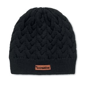 GiftRetail MO6659 - KATMAI Cable knit beanie in RPET Black