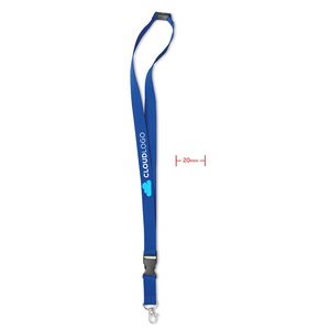 GiftRetail MO8595 - LANY Lanyard with metal hook 20 mm Royal Blue