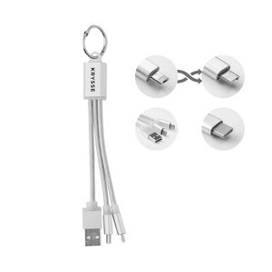 GiftRetail MO9292 - RIZO key ring with USB type C cable Silver