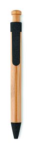 GiftRetail MO9481 - TOYAMA Bamboo/Wheat-Straw ABS ball pen Black