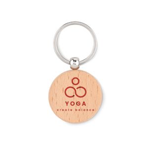 GiftRetail MO9773 - TOTY WOOD Round wooden key ring Wood