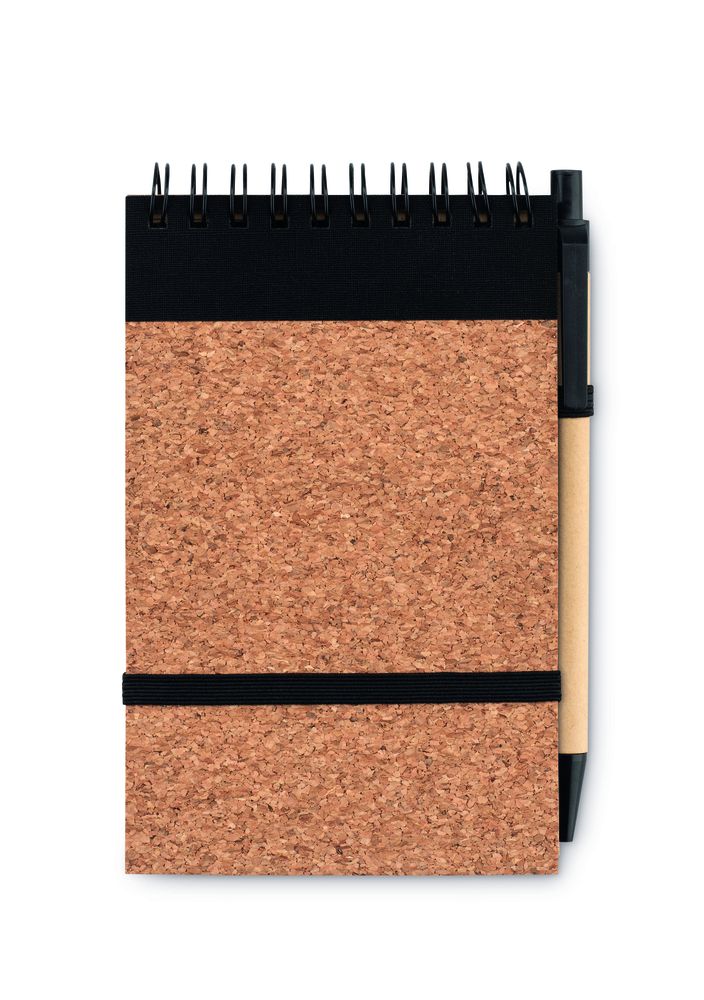 GiftRetail MO9857 - SONORACORK A6 Cork notepad with pen
