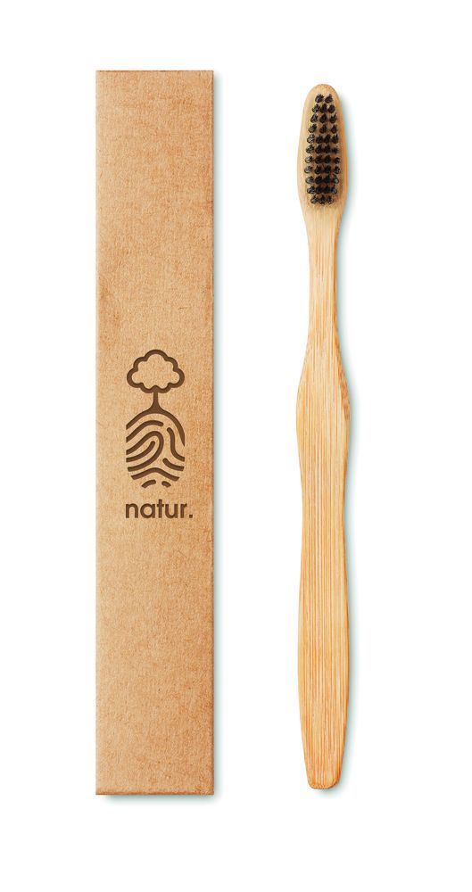 GiftRetail MO9877 - DENTOBRUSH Bamboo toothbrush in Kraft box