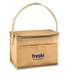 GiftRetail MO9881 - PAPERCOOL 6 can woven paper cooler bag Beige