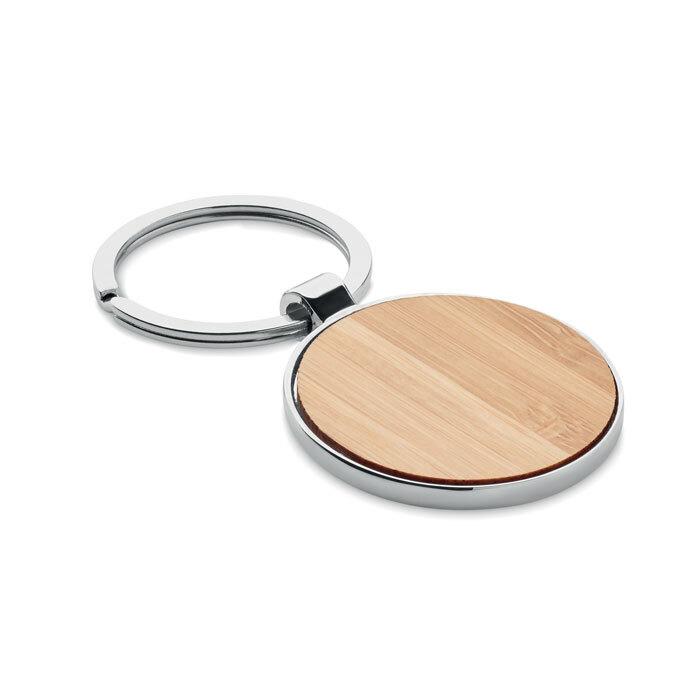 GiftRetail MO9948 - BALLARAT Round key ring metal bamboo