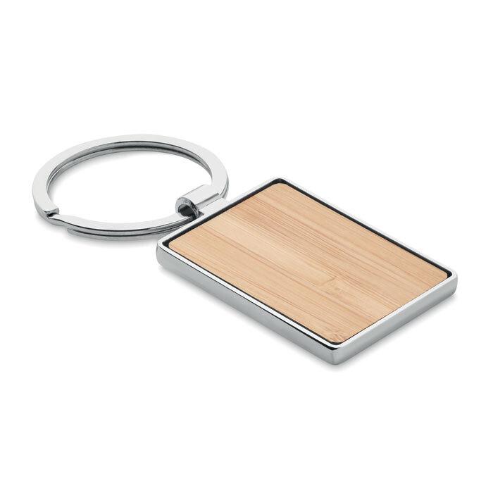 GiftRetail MO9961 - BENDIGO Rectangular key ring bamboo