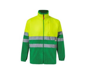 VELILLA VL183 - TWO-TONE HIGH-VISIBILITY FLEECE JACKET Fluo Yellow / Green