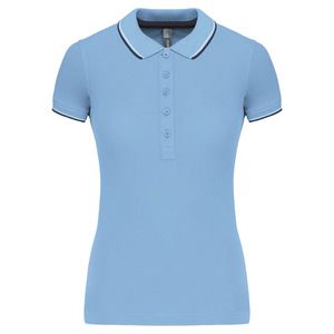 Kariban K251 - LADIES' SHORT SLEEVE POLO SHIRT Sky Blue/Navy/White