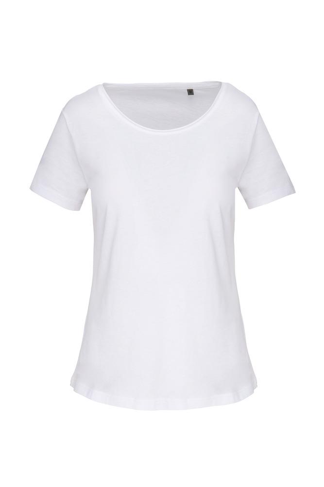 Kariban K399 - Ladies' short-sleeved organic t-shirt with raw edge neckline